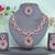 Pink color rhodium plating festive wear designer necklace set