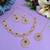 Pink color rhodium plating festive wear designer necklace set