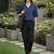 Blue cotton printed top for women
