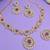 Pink color rhodium plating festive wear designer necklace set