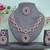 Green color rhodium plating festive wear designer necklace set