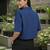 Blue cotton printed top for women