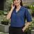 Blue cotton printed top for women