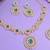 Green color rhodium plating festive wear designer necklace set