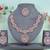 Pink color rhodium plating festive wear designer necklace set