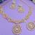 Pink color rhodium plating festive wear designer necklace set
