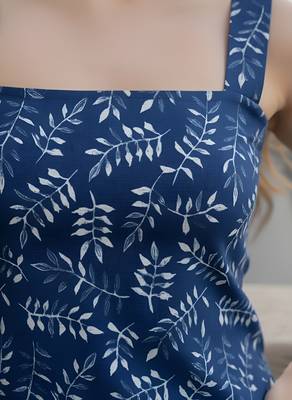 Blue cotton printed top for women 4