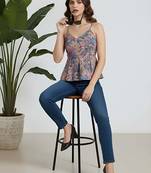 Multicolor cotton printed top for women