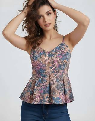 Multicolor cotton printed top for women 2