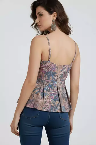 Multicolor cotton printed top for women