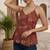 Orange cotton printed top for women