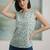 Grey cotton printed top for women