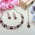Maroon color yellow gold plating festive wear designer necklace set