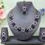 Blue color yellow gold plating festive wear designer necklace set