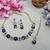 Blue color yellow gold plating festive wear designer necklace set