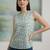 Grey cotton printed top for women