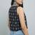 Black cotton printed top for women