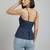 Blue cotton printed top for women