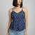 Blue cotton printed top for women