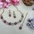 Purple color yellow gold plating festive wear designer necklace set
