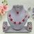 Pink color yellow gold plating festive wear designer necklace set