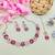 Pink color yellow gold plating festive wear designer necklace set