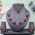 Red color yellow gold plating festive wear designer necklace set