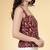 Burgundy cotton printed top for women