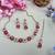 Red color yellow gold plating festive wear designer necklace set