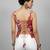 Red cotton printed top for women