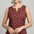 Maroon cotton printed top for women