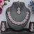 Pink color rhodium plating festive wear designer necklace set
