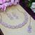 Pink color rhodium plating festive wear designer necklace set