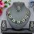 Green color rhodium plating festive wear designer necklace set