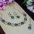 Green color rhodium plating festive wear designer necklace set