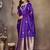 purple ethnic motifs zari silk blend banarasi saree