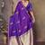 purple ethnic motifs zari silk blend banarasi saree