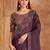 purple embellished sequinned satin heavy work saree