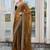 gold embellished embroidered tissue heavy work saree