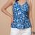 Blue cotton printed top for women