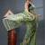 green ethnic motifs silk cotton handloom jamdani saree