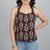 Black cotton printed top for women