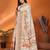 white pashmina silk weaving saree with unstitched blouse piece
