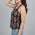 Black cotton printed top for women