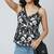 Black cotton printed top for women