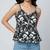 Black cotton printed top for women