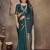 teal ethnic motifs zari silk blend banarasi saree