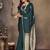 teal ethnic motifs zari silk blend banarasi saree