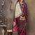 maroon ethnic motifs zari silk blend banarasi saree