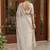 off_white embellished embroidered net designer saree